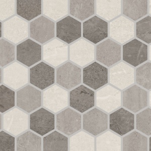 Grey Blend 2" Hex Mosaic